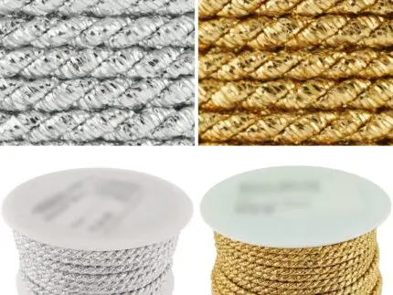 Sznurek skręcany metalizowany 3mm WS-3/F opakowanie na metry