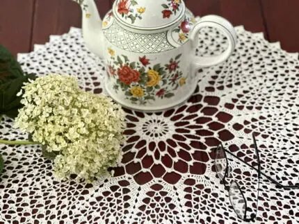 Szydełkowa Biała Serwetka 50cm