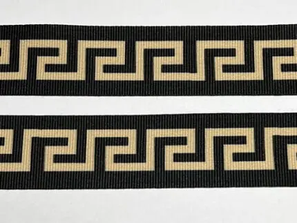 Taśma ozdobna 30mm na lampasy CZARNO-BEŻOWA