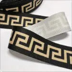 Taśma ozdobna 30mm na lampasy CZARNO-BEŻOWA