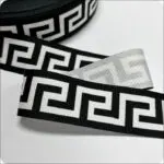 Taśma ozdobna 30mm na lampasy CZARNO-BIAŁA