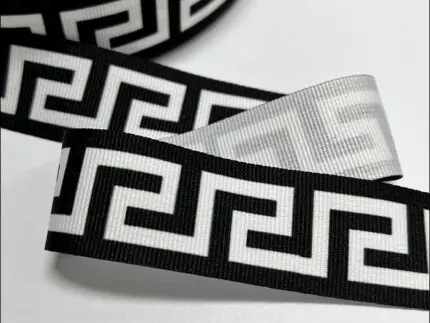 Taśma ozdobna 30mm na lampasy CZARNO-BIAŁA