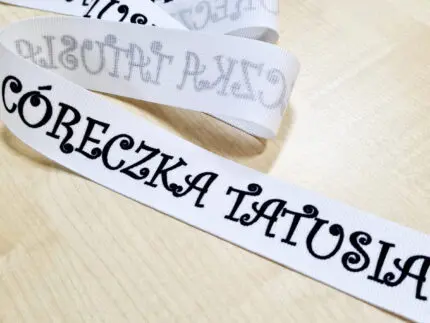 Taśma ozdobna LAMPASOWA z napisem CÓRECZKA TATUSIA