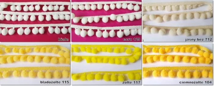 TAŚMA z POMPONAMI 2 cm opakowanie 25 m