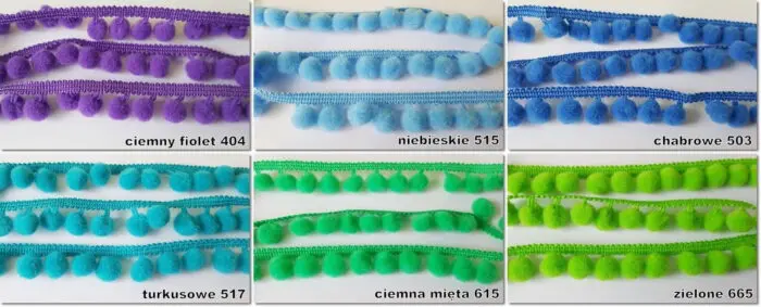 TAŚMA z POMPONAMI 2 cm opakowanie 25 m