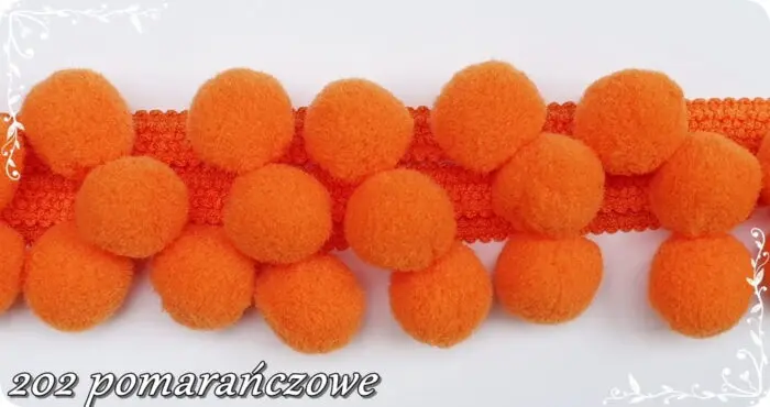 TAŚMA z POMPONAMI 4cm - opakowanie 10 metrów