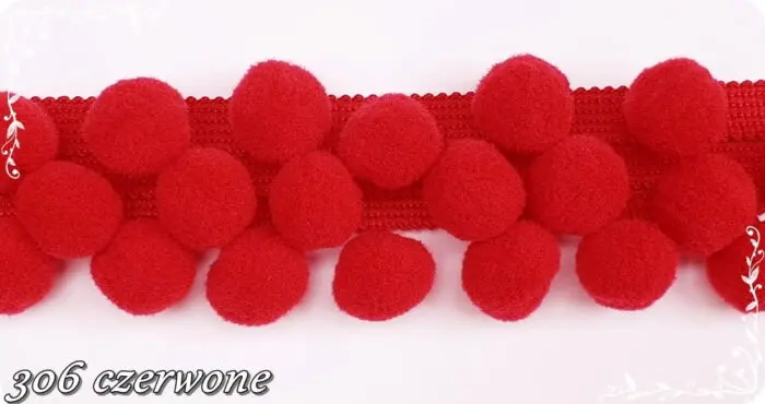 TAŚMA z POMPONAMI 4cm - opakowanie 10 metrów