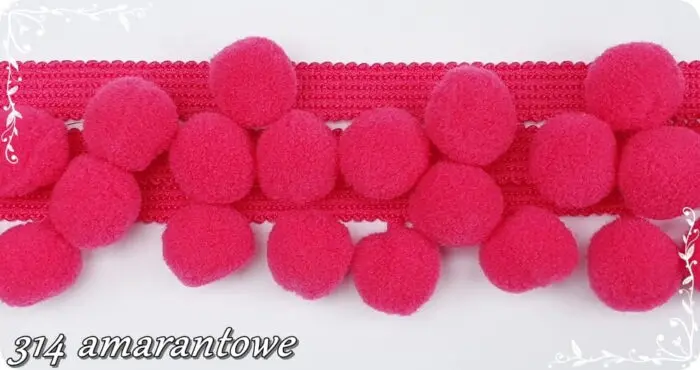 TAŚMA z POMPONAMI 4cm - opakowanie 10 metrów