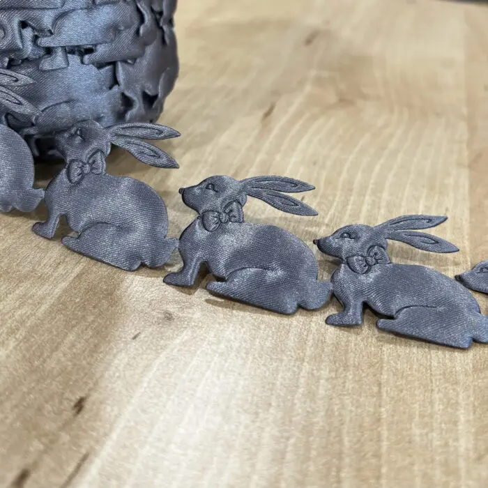 Taśma Zajączki ciemnoszare