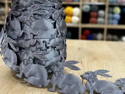 Taśma Zajączki ciemnoszare