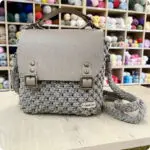 Torebka Beżowa - bawełna + skóra naturalna