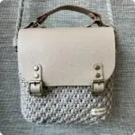 Torebka Beżowa - bawełna + skóra naturalna