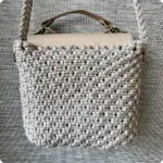 Torebka Beżowa - bawełna + skóra naturalna