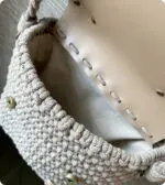 Torebka Beżowa - bawełna + skóra naturalna