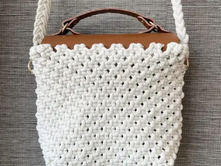 Torebka Ecru - bawełna + skóra naturalna