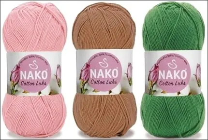 Włóczka Nako COTTON LUKS 100g/330m miękka bawełna + akryl