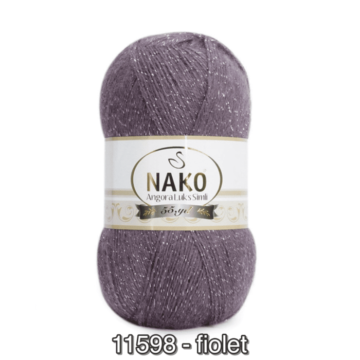Włóczka Nako ANGORA LUKS SIMLI 100g/500m akryl + moher + wełna + nitka metalizowana - obrazek 16