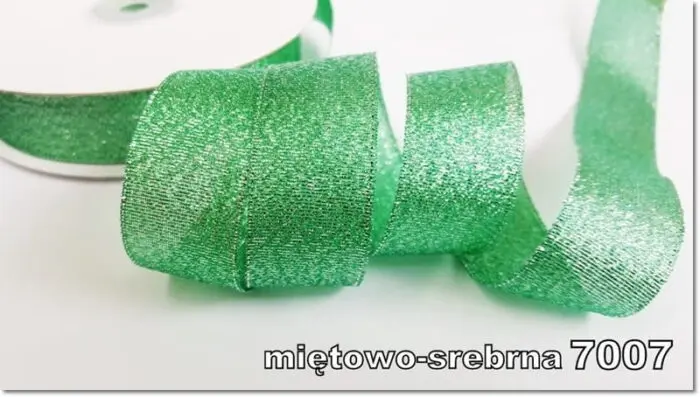 Wstążka BROKATOWA 12mm KRĄŻEK 32m