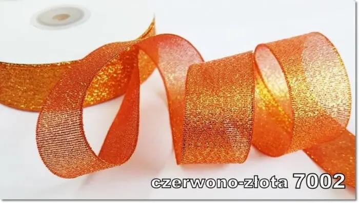 Wstążka BROKATOWA 25mm KRĄŻEK 32m