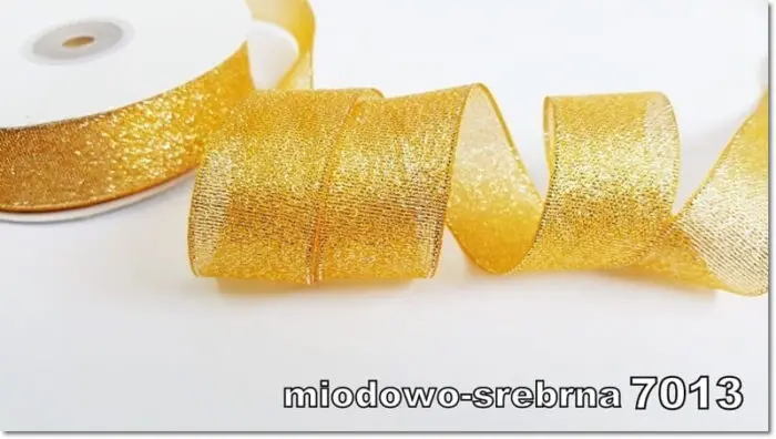 Wstążka BROKATOWA 25mm KRĄŻEK 32m