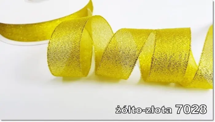 Wstążka BROKATOWA 25mm KRĄŻEK 32m
