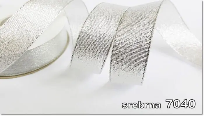 Wstążka BROKATOWA 3mm KRĄŻEK 91m