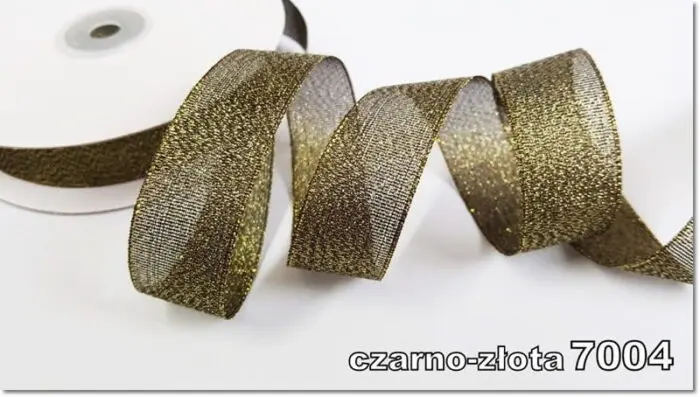 Wstążka BROKATOWA 6mm KRĄŻEK 32m