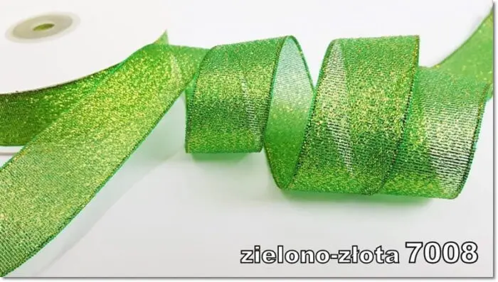 Wstążka BROKATOWA 6mm KRĄŻEK 32m