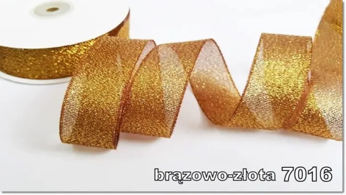 Wstążka BROKATOWA 6mm KRĄŻEK 32m