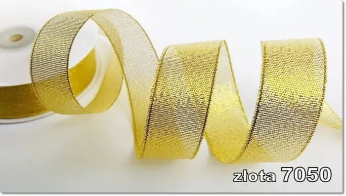 Wstążka BROKATOWA 9mm KRĄŻEK 32m