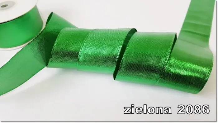 Wstążka METALIZOWANA 38mm KRĄŻEK 22m