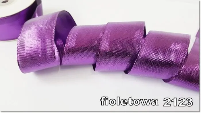 Wstążka METALIZOWANA 38mm KRĄŻEK 22m