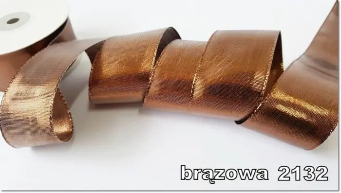 Wstążka METALIZOWANA 38mm KRĄŻEK 22m
