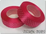 Wstążka SATYNOWA w KROPKI 12mm KRĄŻEK 22m