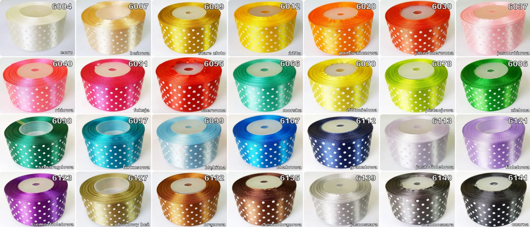 wstazka-satynowa-w-kropki-25mm-na-metry Wstążka SATYNOWA w KROPKI 25mm NA METRY