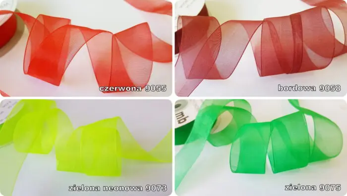 Wstążka SZYFONOWA ORGANZA 18mm KRĄŻEK 32m