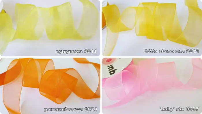Wstążka SZYFONOWA ORGANZA 25mm KRĄŻEK 32m