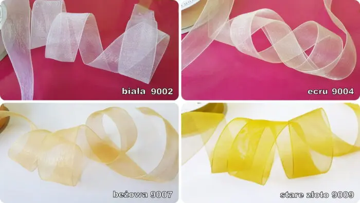 Wstążka SZYFONOWA ORGANZA 6mm KRĄŻEK 32m