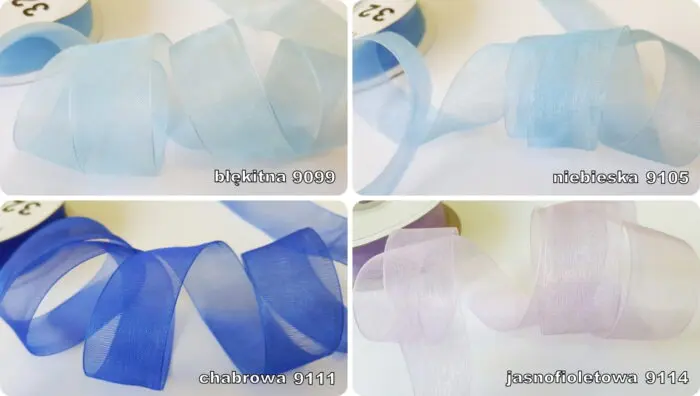 Wstążka SZYFONOWA ORGANZA 6mm KRĄŻEK 32m