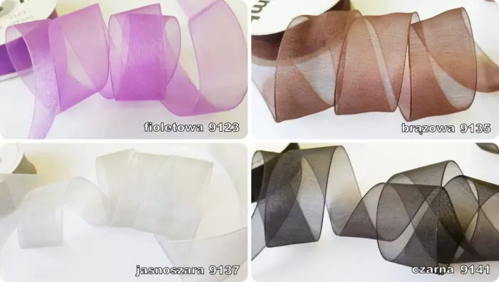 Wstążka SZYFONOWA ORGANZA 6mm NA METRY
