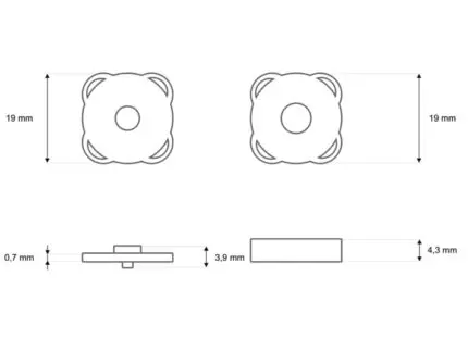 Zapięcie na magnes do przyszycia 18mm srebrne