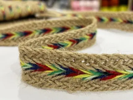 Taśma ozdobna jutowa 25mm kolorowa