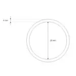 Kółka metalowe SREBRNE 25x4mm - obrazek 2