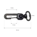 Karabińczyk plastikowy obrotowy 16x52mm (1) - obrazek 2