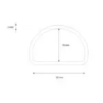 Półkola metalowe 20x15x3mm SREBRNE - obrazek 2