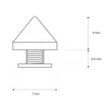 Ćwieki wkręcane stożki 7/9 mm - 10 sztuk - obrazek 2