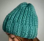 Ręcznie Robiona Czapka 100% merino - szmaragd - obrazek 2