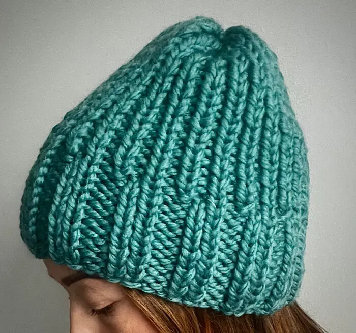 Ręcznie Robiona Czapka 100% merino - szmaragd - obrazek 2