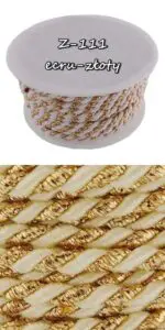 Sznurek skręcany metalizowany 3mm WS-3/PF - obrazek 3