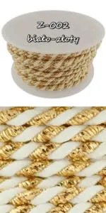 Sznurek skręcany metalizowany 3mm WS-3/PF - obrazek 6